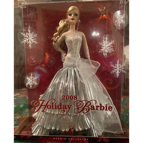 2008 Holiday Barbie - 20th Anniversary Special Edition NIB White Silver Dress - Picture 1 of 10